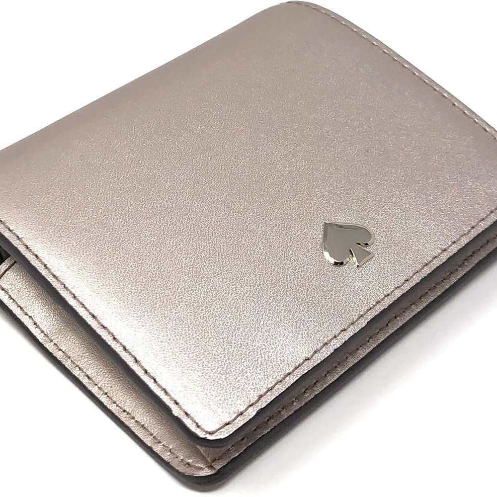 Kate Spade New York Nadine Small Bifold Wallet Metallic Blush Rose Gold, Medium